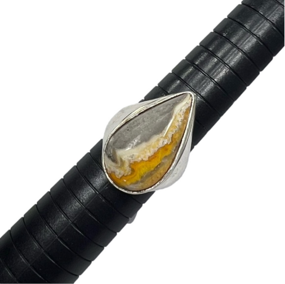 Bumble Bee 🐝 Jasper 925 Unisex Gemstone Ring size 9 - Picture 1 of 3